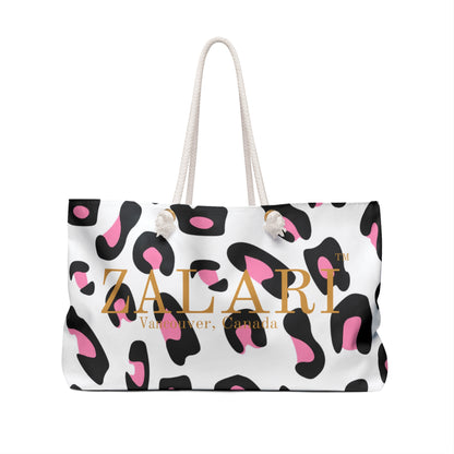 ZALARI  Leopard Print Weekender Bag
