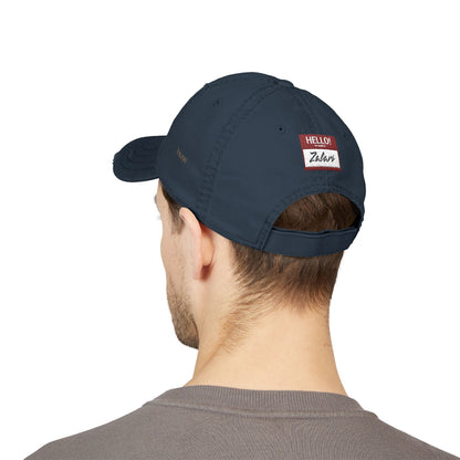 HELLO Distressed Dad Hat