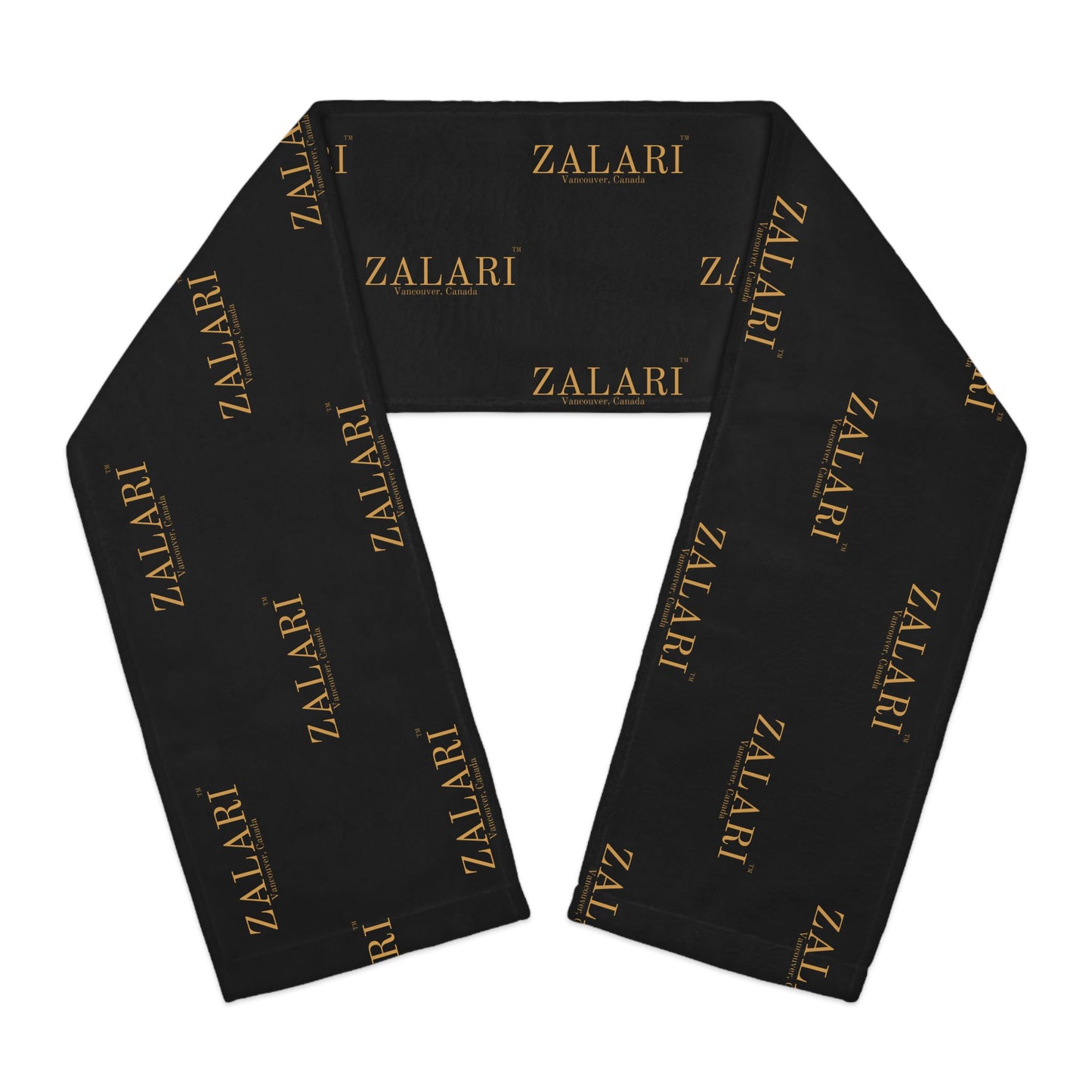 ZALARI Black Logo Scarf