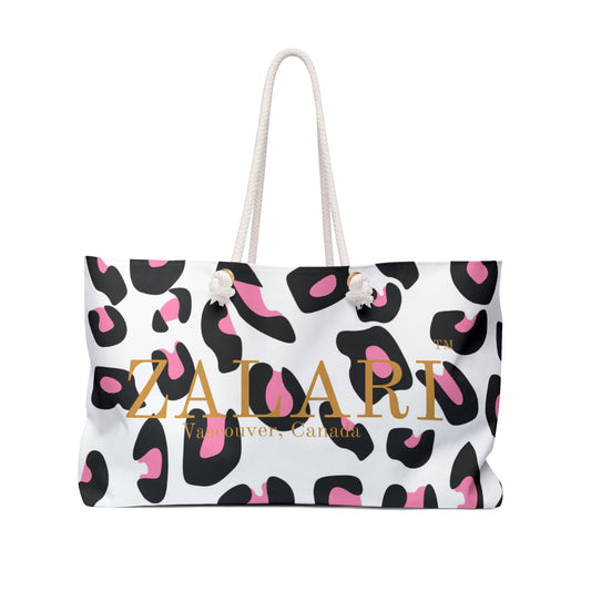 ZALARI  Leopard Print Weekender Bag
