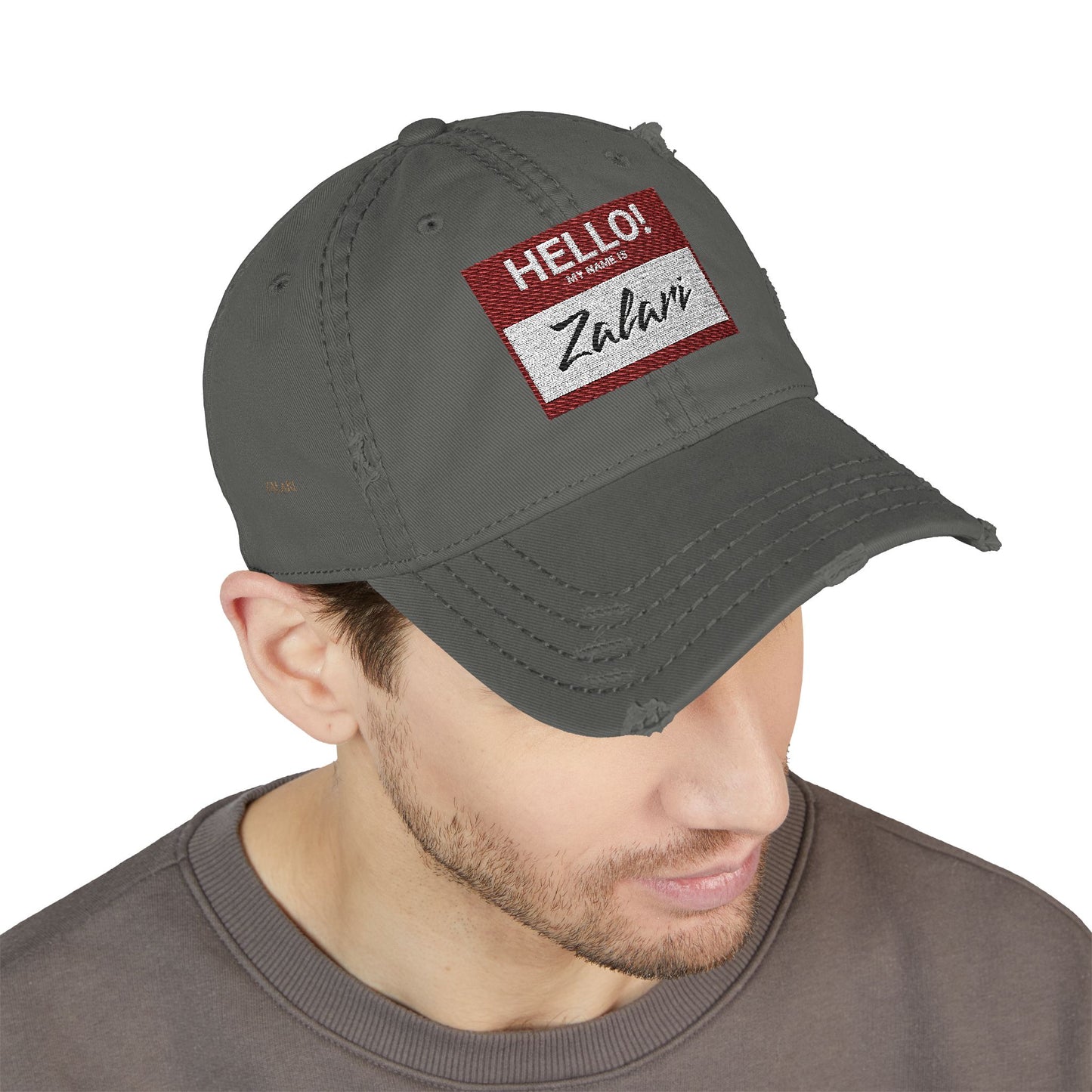 HELLO Distressed Dad Hat