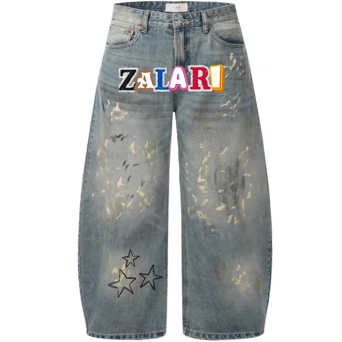 ZALARI Hand-Painted Loose Jeans