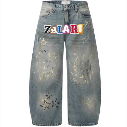 ZALARI Hand-Painted Loose Jeans